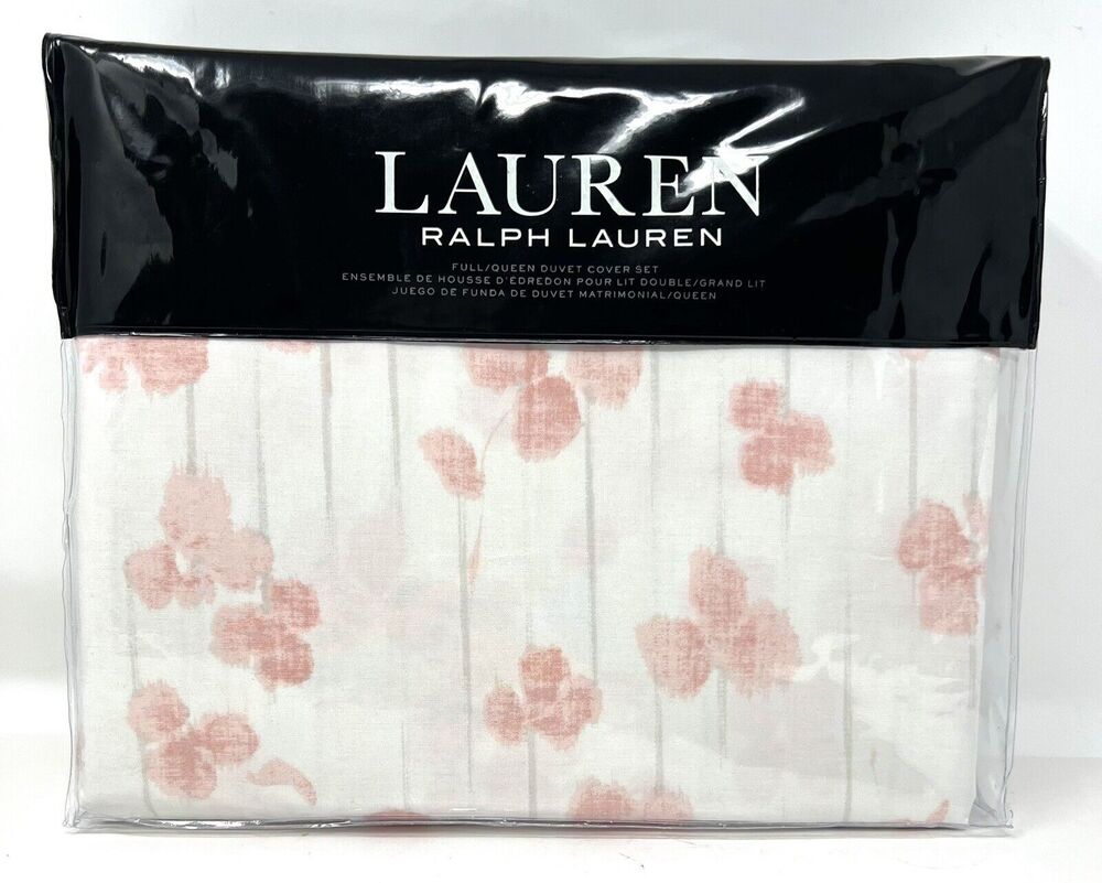 Lauren Ralph Lauren Anya BLUSH Pink Floral Queen Duvet Cover Set COVER AND SHAMS